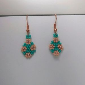 Pink flower earrings